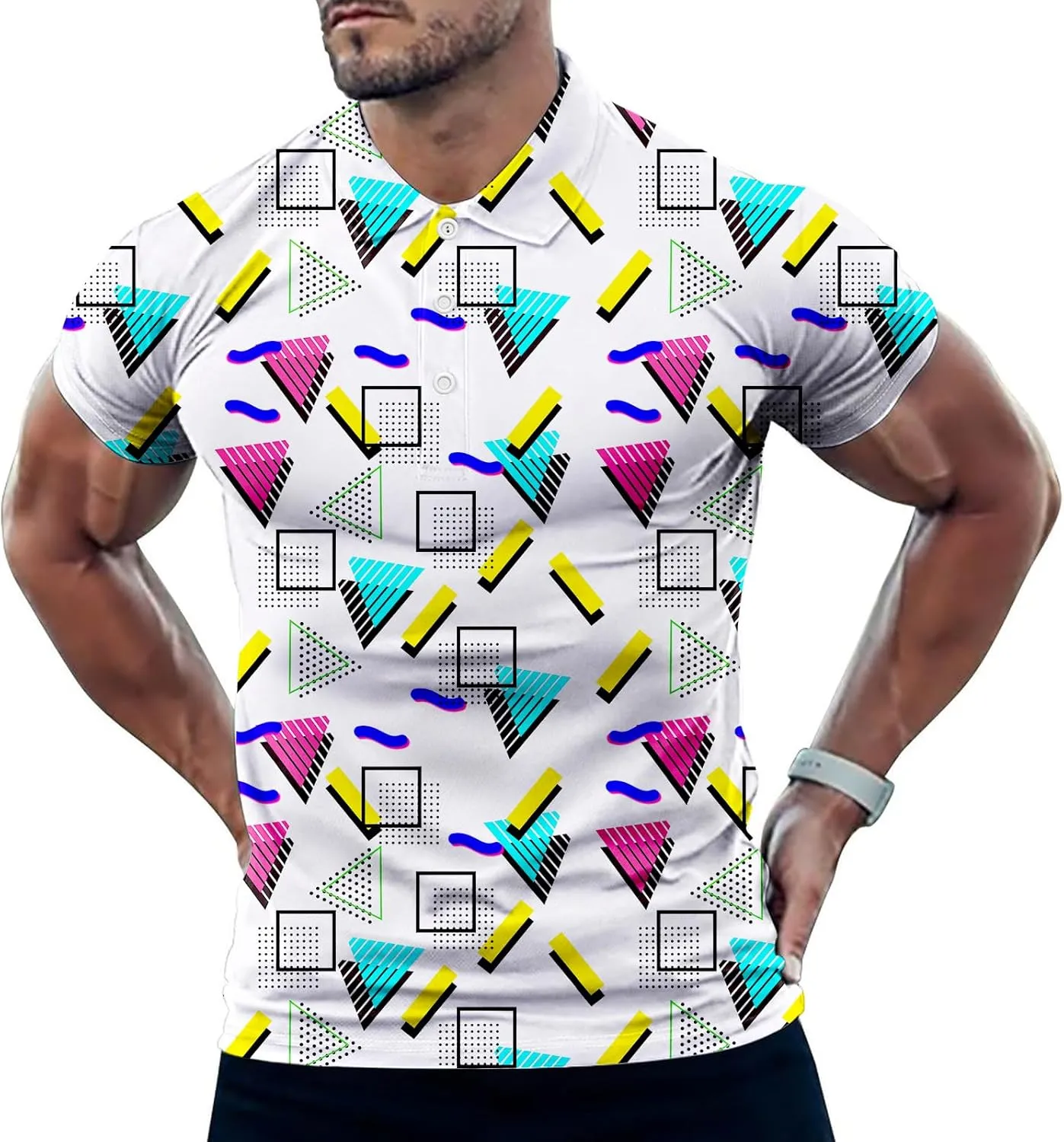 Golf Shirts for Men Dry Fit Classic Sunglass Rubber Duck Short Sleeve Casual Outfit Polo Shirt