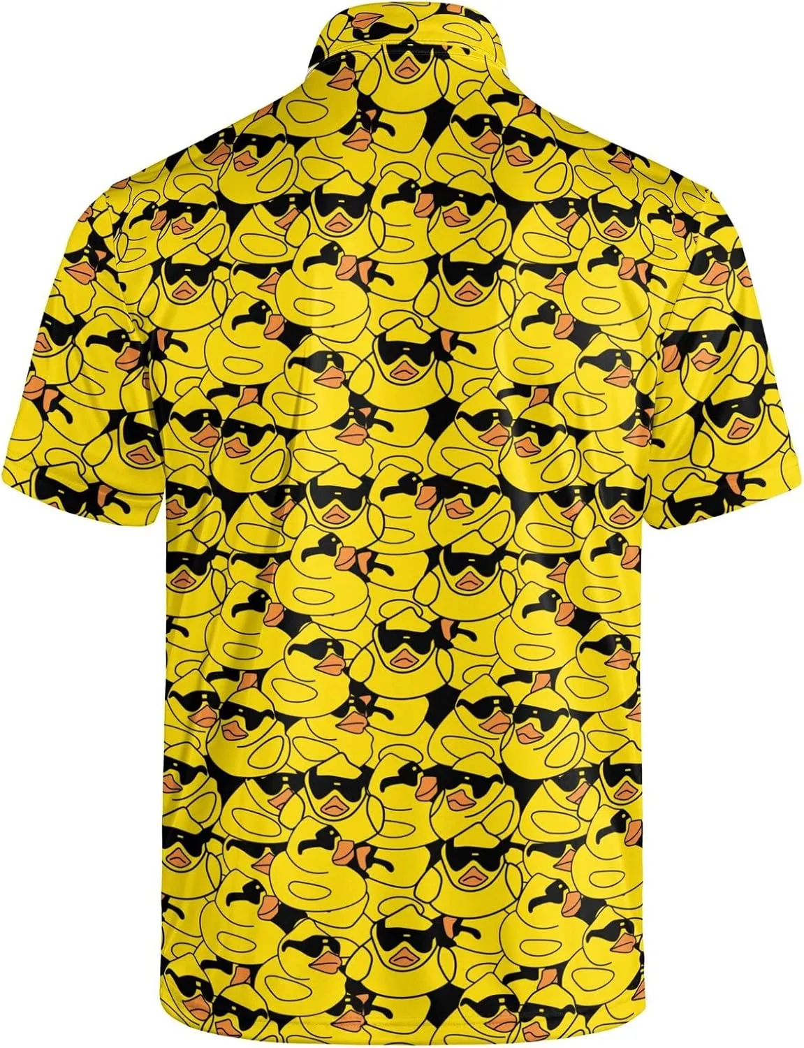 Golf Shirts for Men Dry Fit Classic Sunglass Rubber Duck Short Sleeve Casual Outfit Polo Shirt