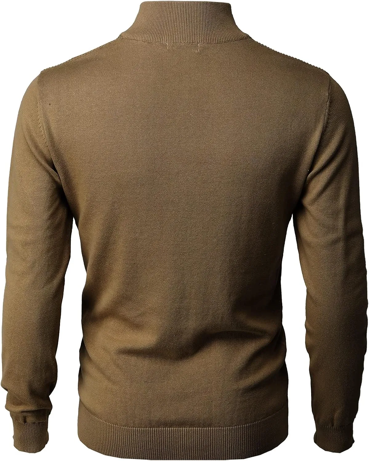 H2H Mens Casual Slim Fit Pullover Sweaters Long Sleeve Knitted Fabric Zip Up Mock Neck Polo Sweater