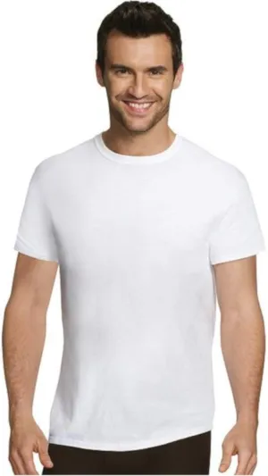 Hanes Comfort Fit White Crewneck Undershirt 5-Pack (4   1 Free) (UFT15W) -White -L -5PK