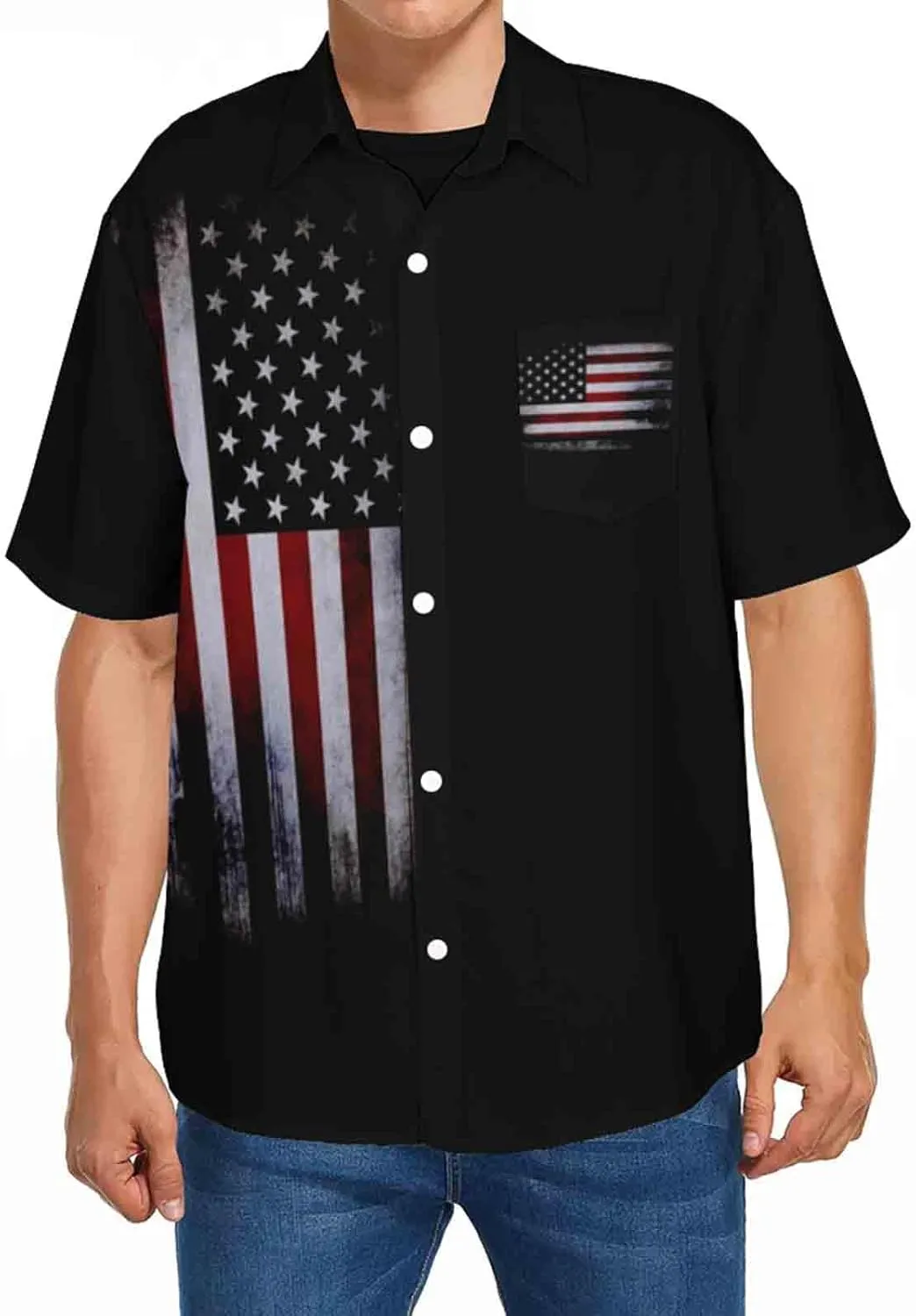 Hodaweisolp Men's Casual Short Sleeve Button Down Bowling Summer Loose Hawaiian Beach Shirts