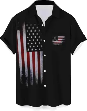 Hodaweisolp Men's Casual Short Sleeve Button Down Bowling Summer Loose Hawaiian Beach Shirts
