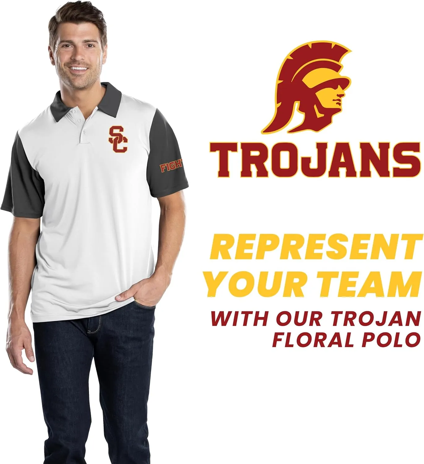 Holloway Men's NCAA Collegiate Sublimated Polo-Athletic Apparel for Sports Fans, Comfort Fit & Stylish Design