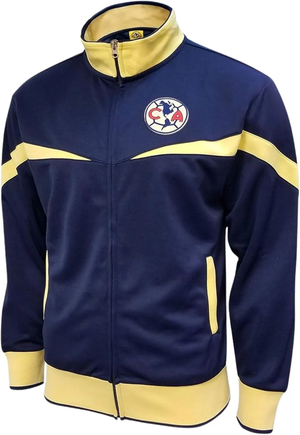 Icon Sports Club America Track Jacket  Officially Licensed Mens Long Sleeve Full Zip Active Sports CA Soccer Football