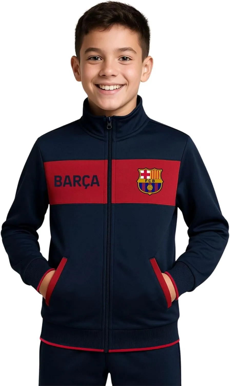 Icon Sports Official Boys Casual Full Zip Up Track Jacket World Soccer Football Club Youth Top