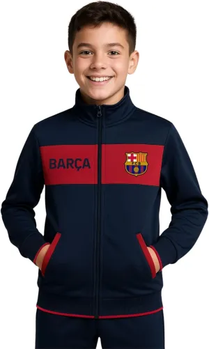 Icon Sports Official Boys Casual Full Zip Up Track Jacket World Soccer Football Club Youth Top