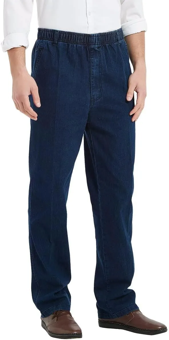 IDEALSANXUN Mens Elastic Waist Jeans
