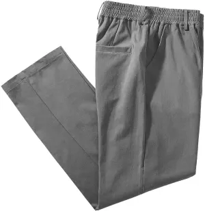IDEALSANXUN Mens Elastic Waist Loose Fit Denim Pants Casual Solid Jeans Trouser