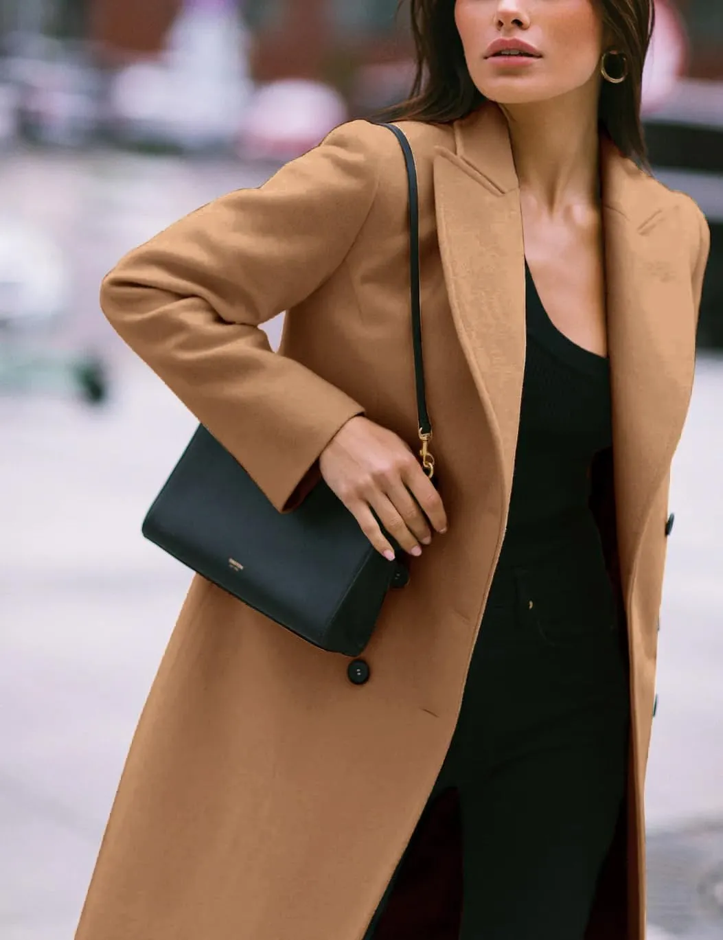 IDEALSANXUN Womens Long Wool Coats Fall Winter Notch Lapel Double Breasted Trench Coat Wool Jackets