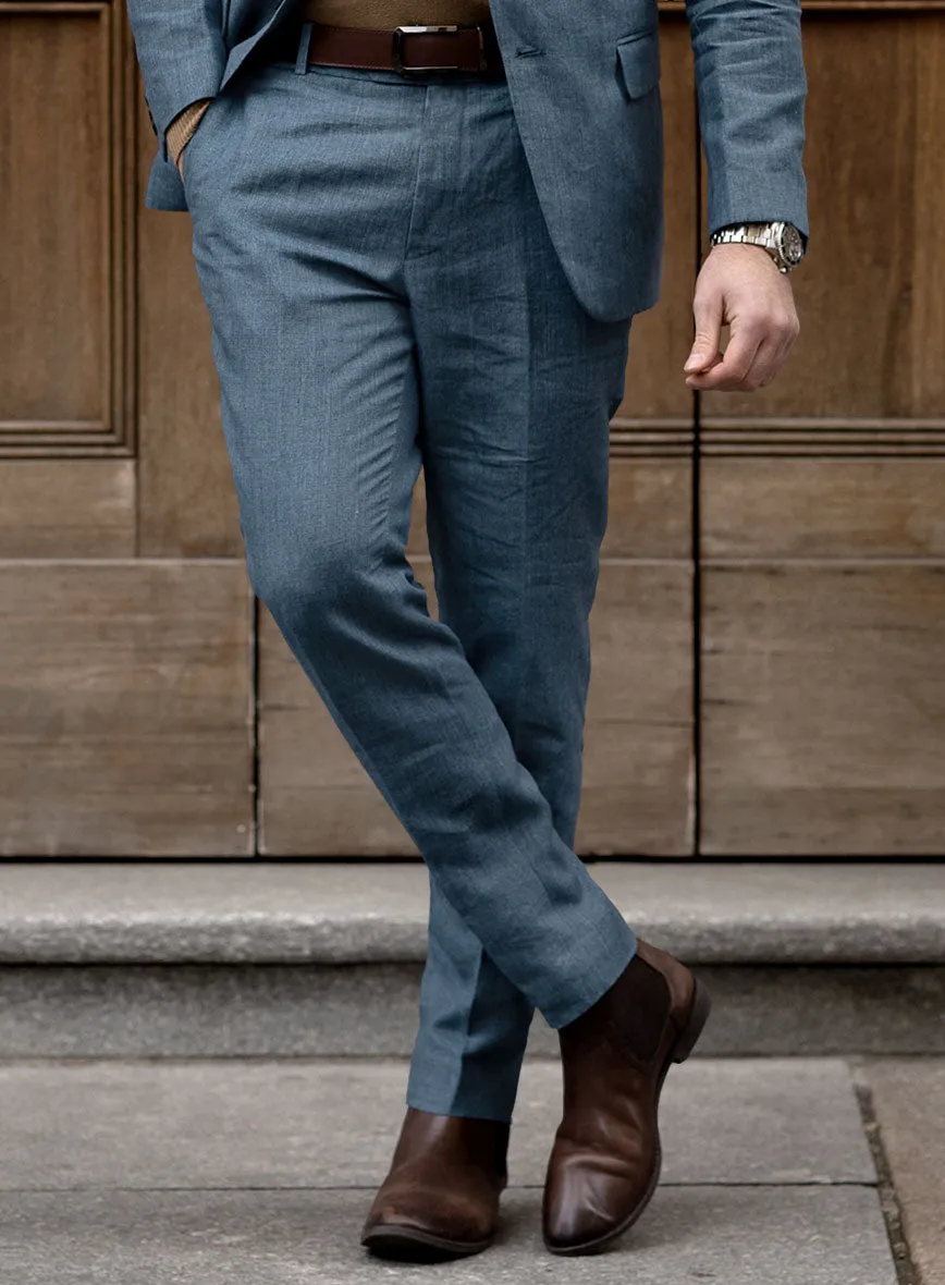 Indigo Blue Linen Suit