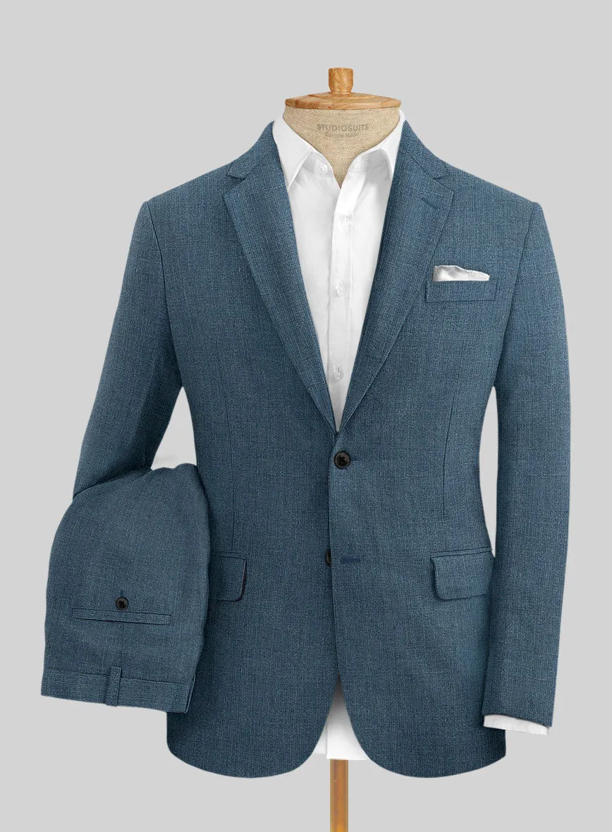 Indigo Blue Linen Suit