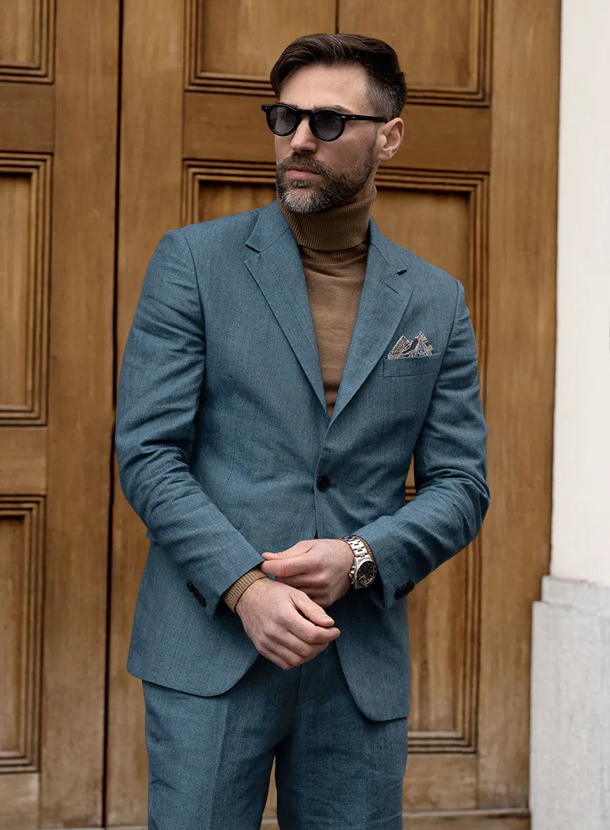 Indigo Blue Linen Suit