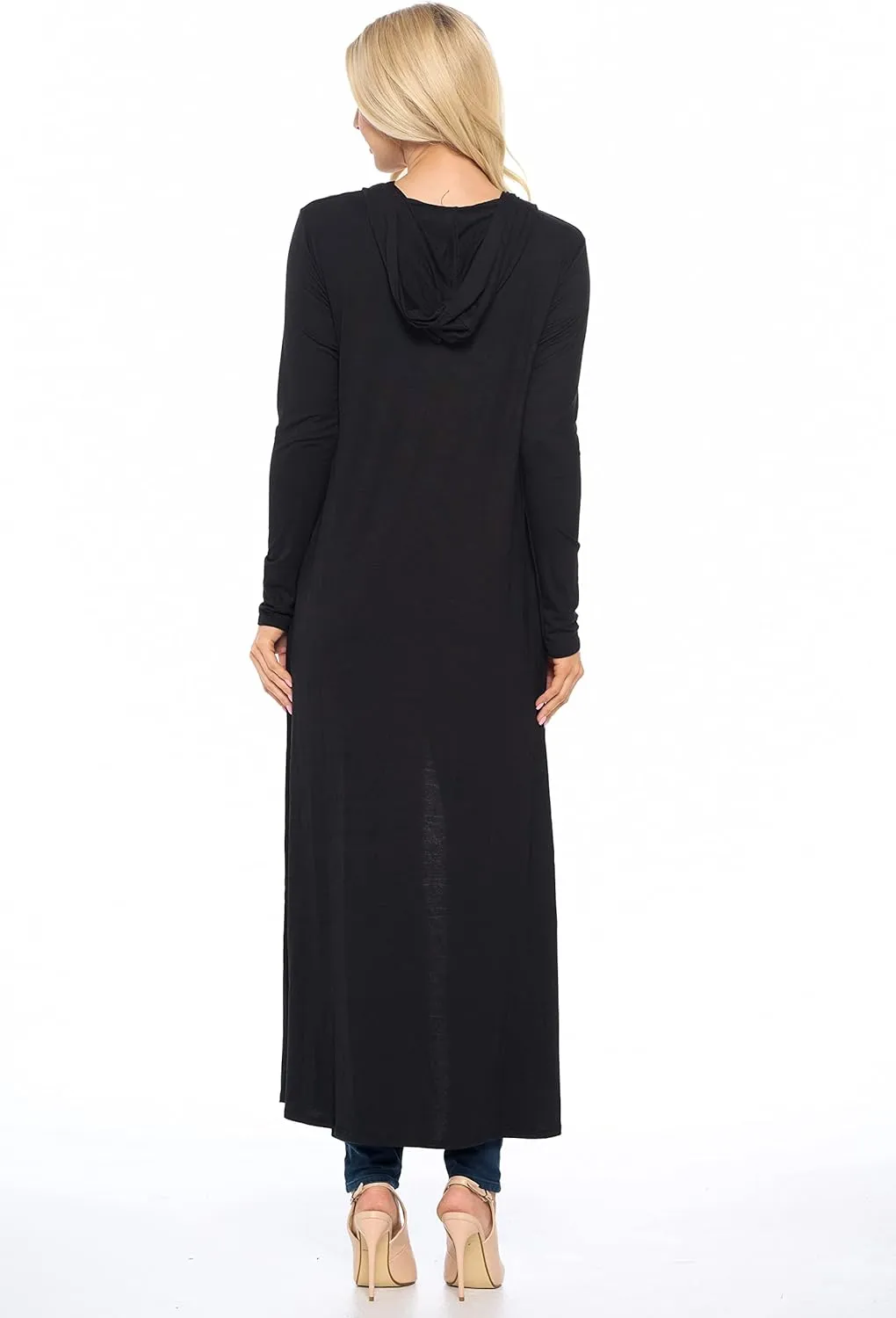 Isaac Liev Women's Maxi Cardigan Casual Trendy Extra Long Open Front Floor Length Drape Lightweight Duster Cardigan