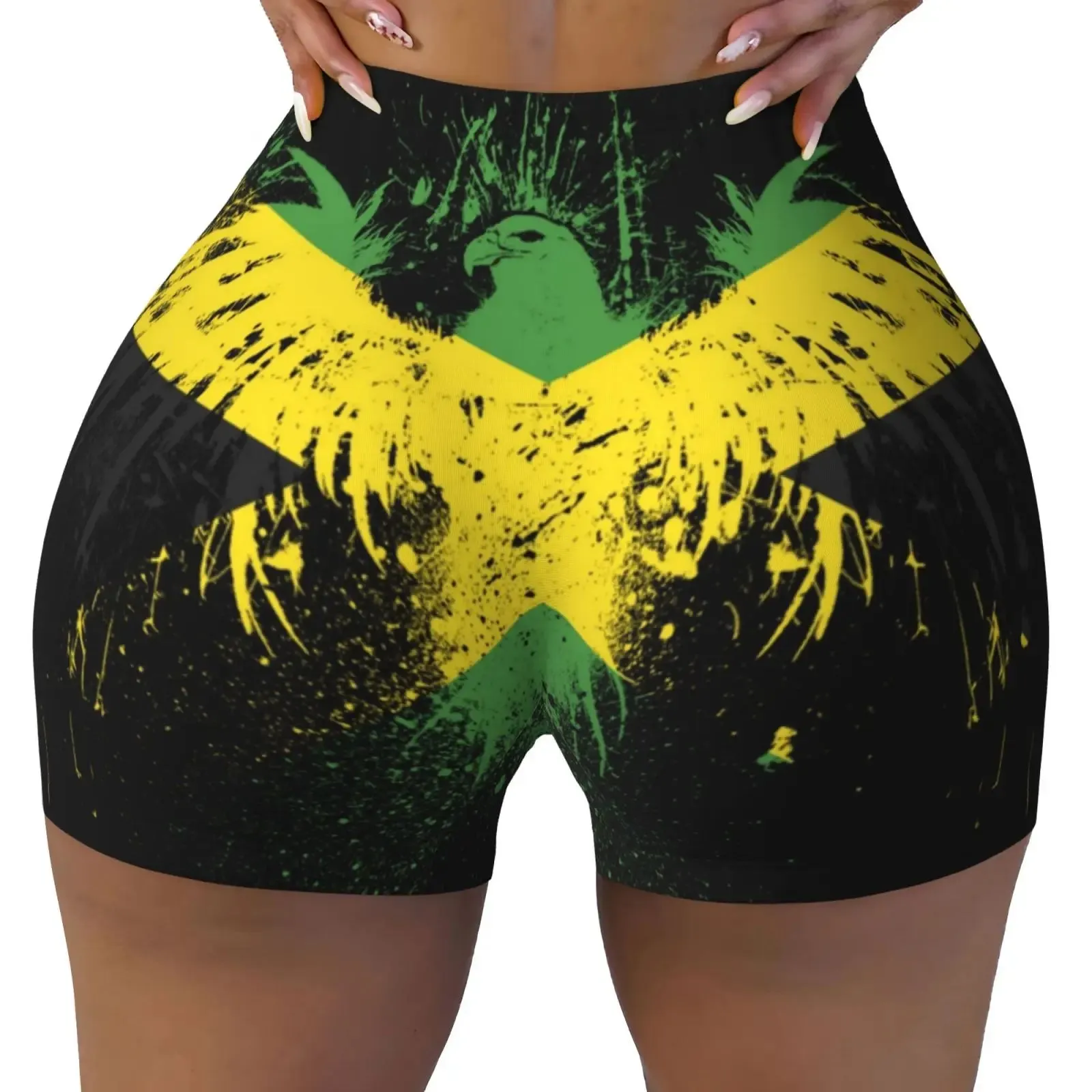 Jamaica Flag Spandex Booty Shorts