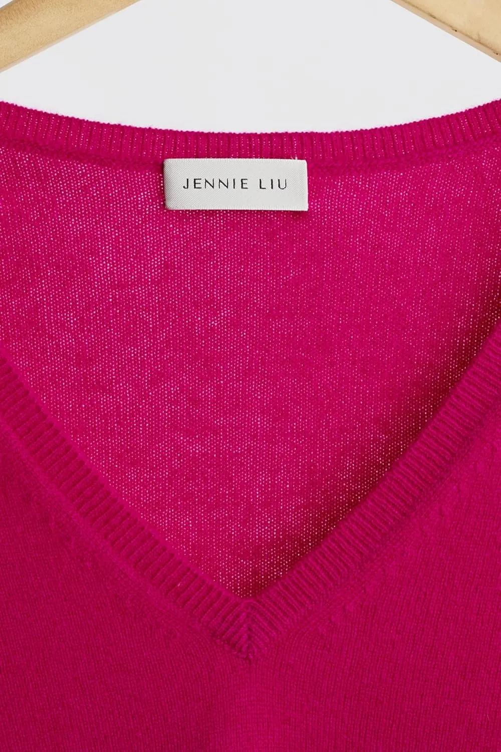 JENNIE LIU Women's 100% Pure Cashmere Long Sleeve Pullover V Neck Sweater