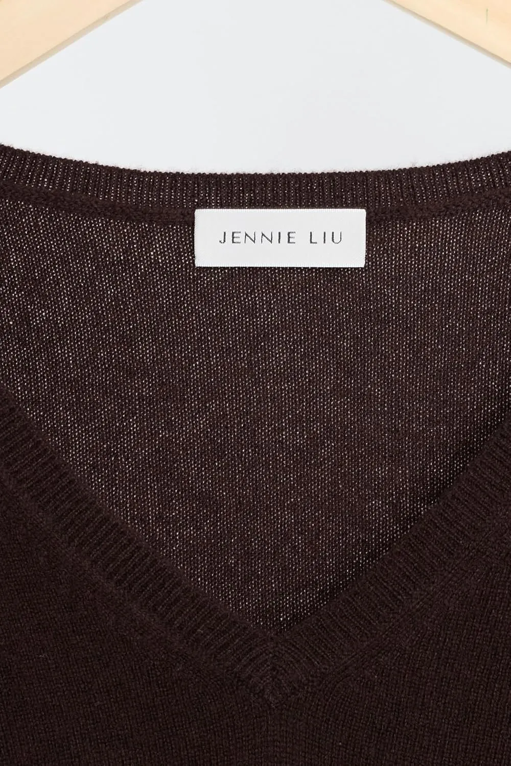 JENNIE LIU Women's 100% Pure Cashmere Long Sleeve Pullover V Neck Sweater