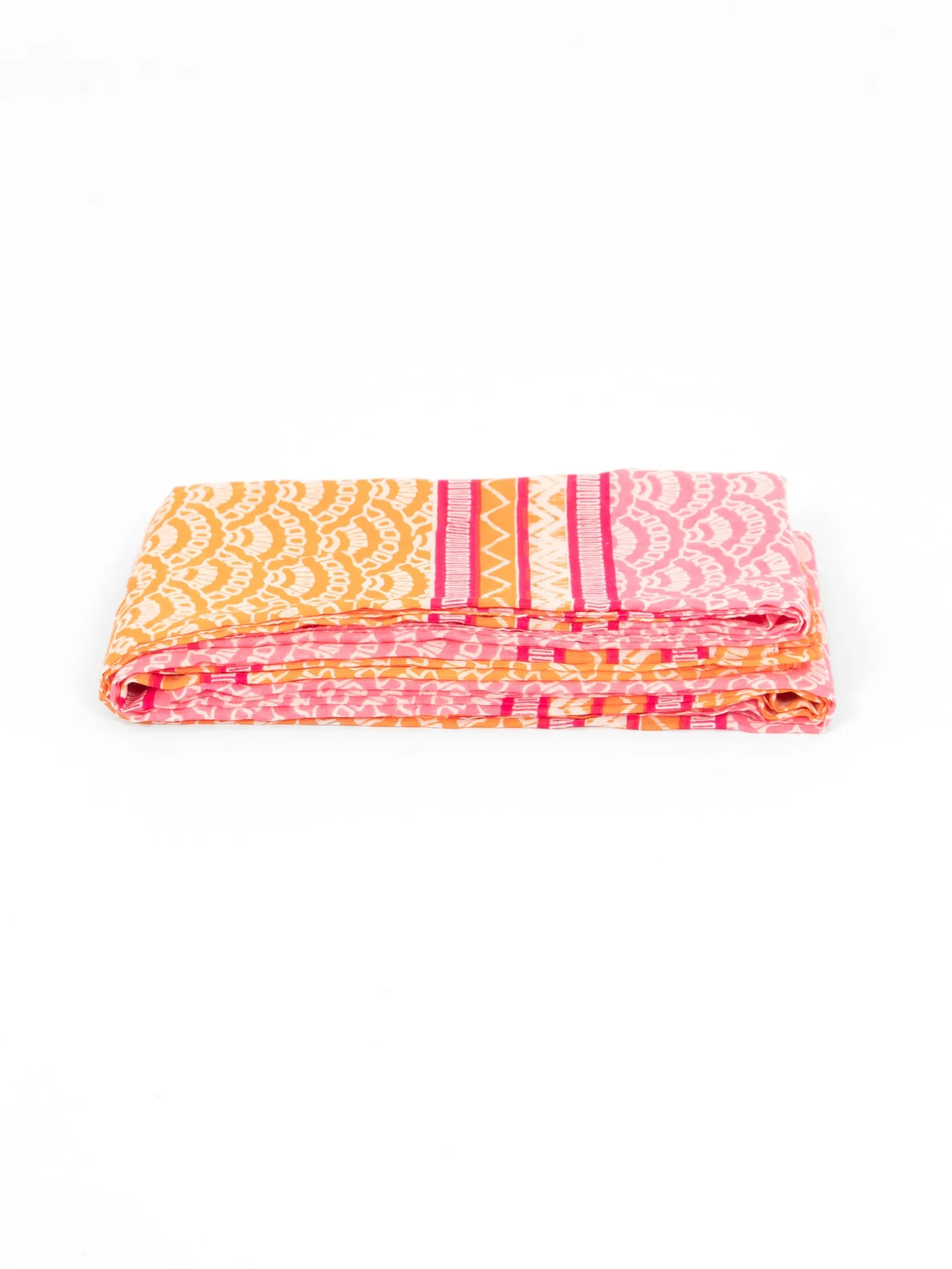 Kaia Lightweight Cotton Scarf - Hot Pink/Orange, Fan Colour Block