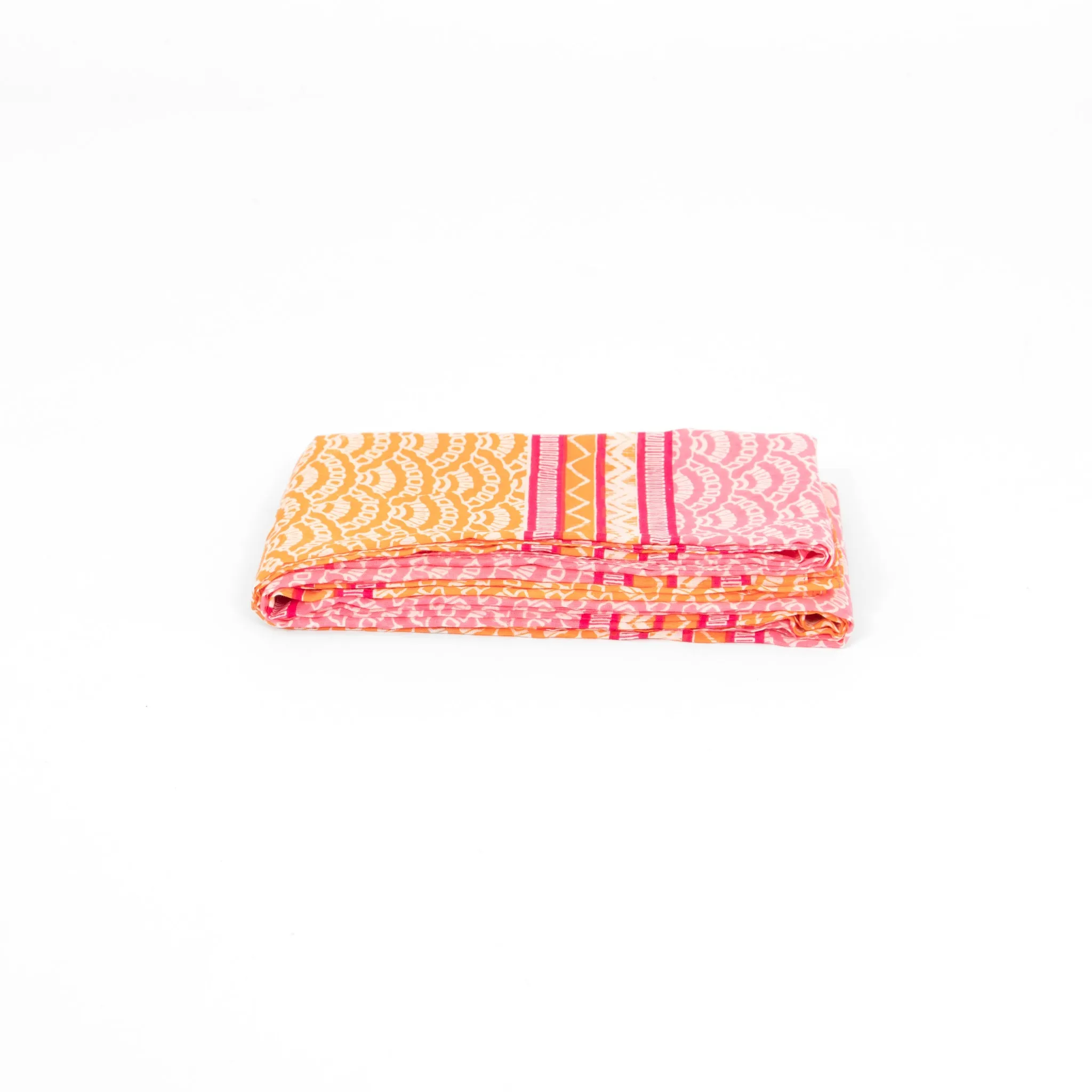 Kaia Lightweight Cotton Scarf - Hot Pink/Orange, Fan Colour Block