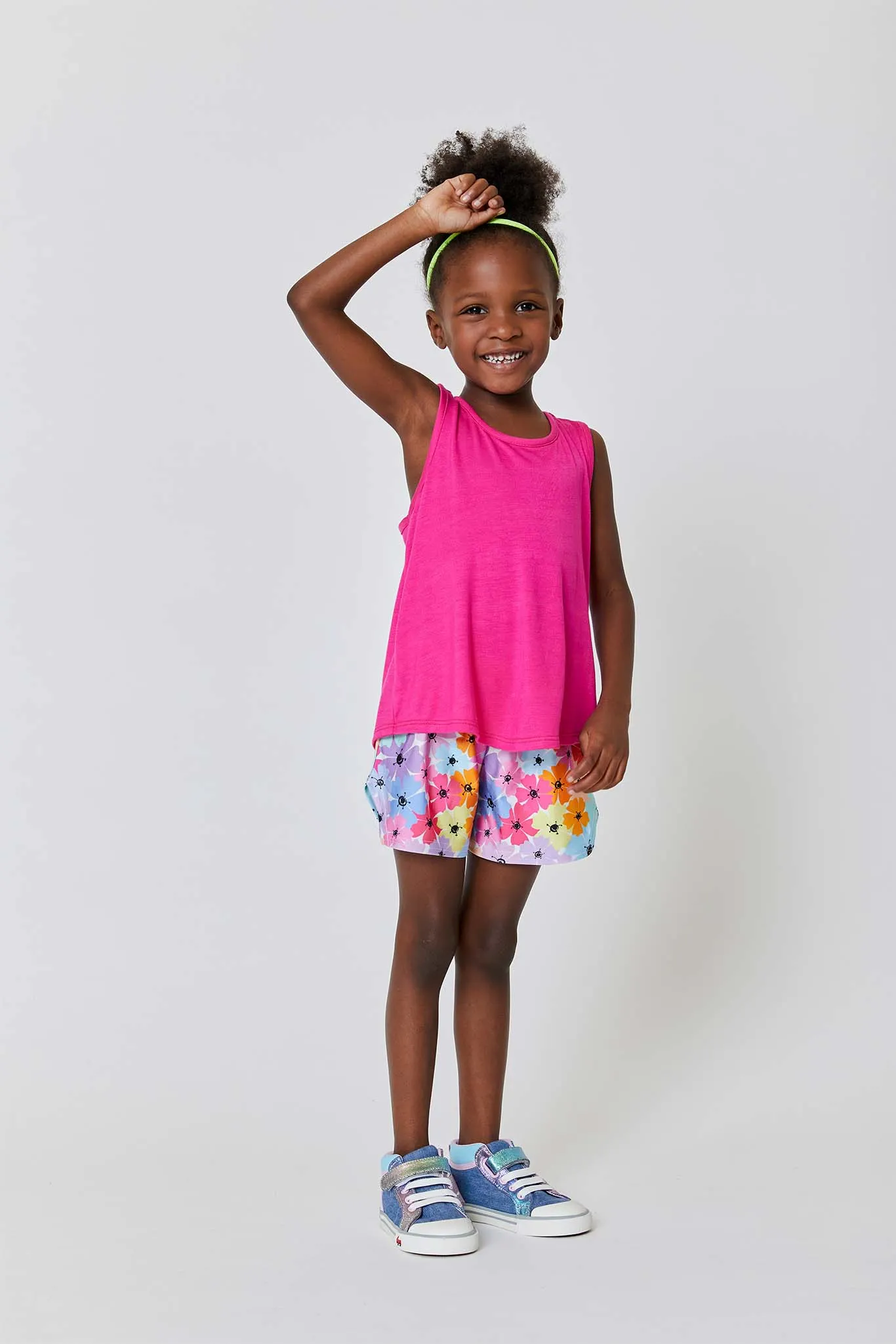 Kids Racerback Tank In Hot Pink
