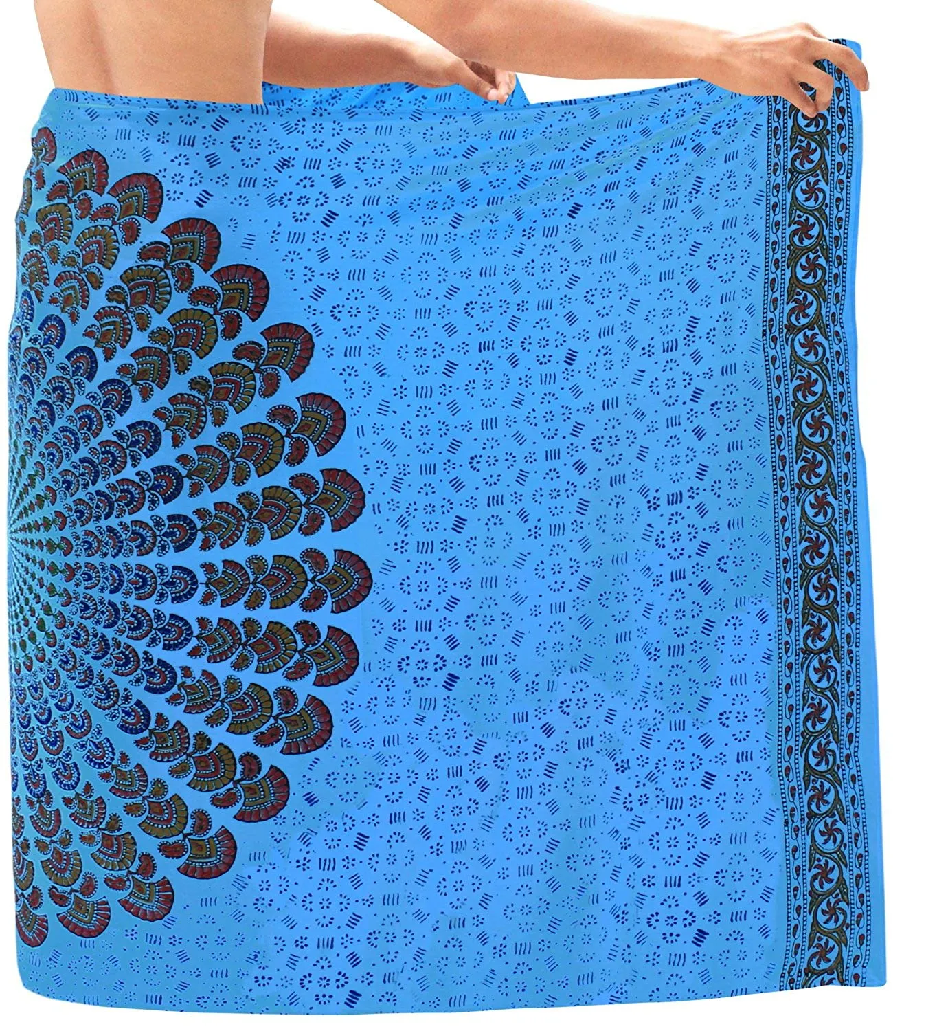 LA LEELA Men Sarong Swimwear Beachwear Wrap Swimsuit Pareo Cover up Bathing Suit