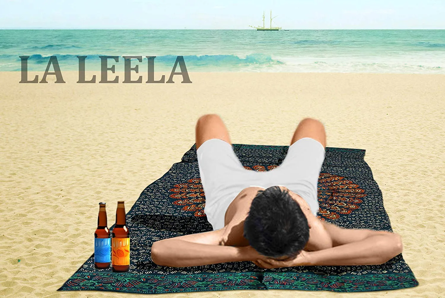 LA LEELA Men Sarong Swimwear Beachwear Wrap Swimsuit Pareo Cover up Bathing Suit