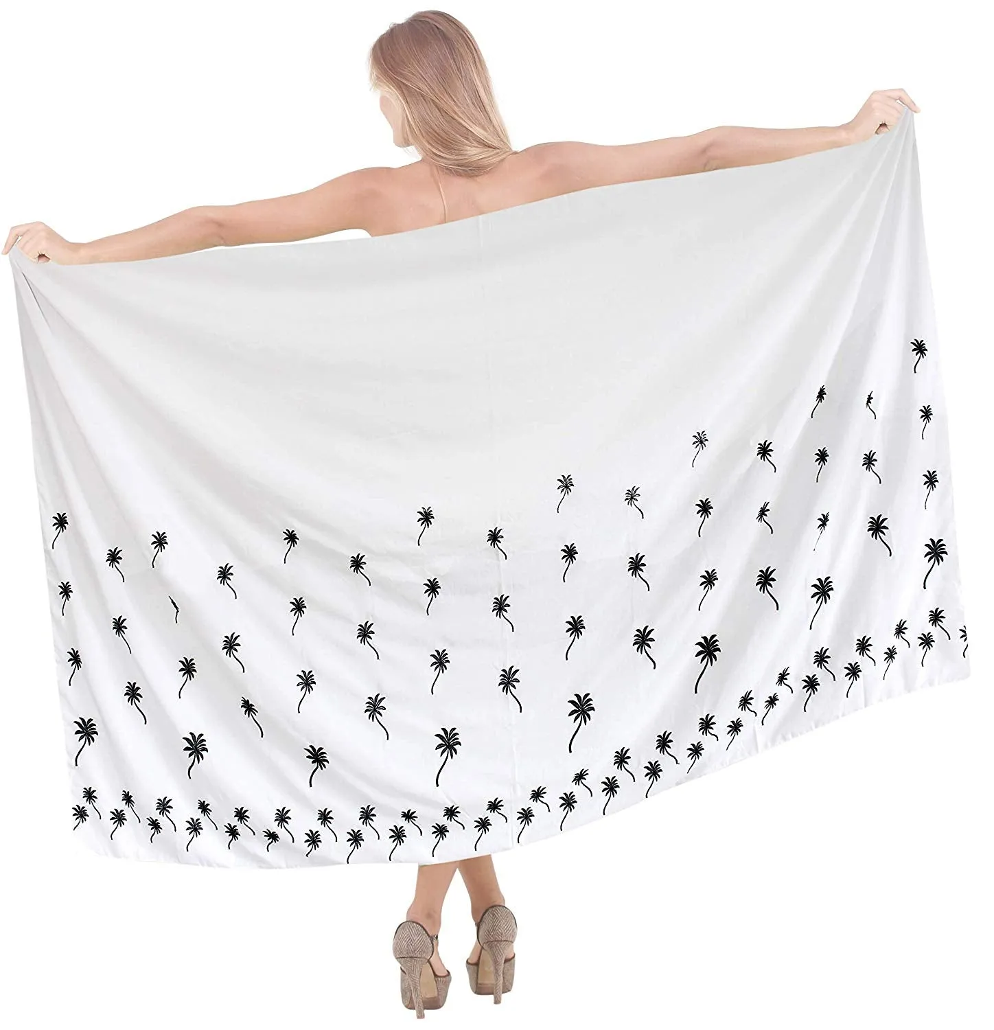 LA LEELA Women Bikini Cover up Wrap Dress Swimwear Sarong Solid ONE Size
