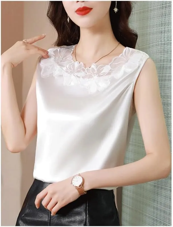 Lace Camisole for Women Large Size Suit Base Shirt Versatile Sleeveless Top(OneColor,XXXXX-Large)