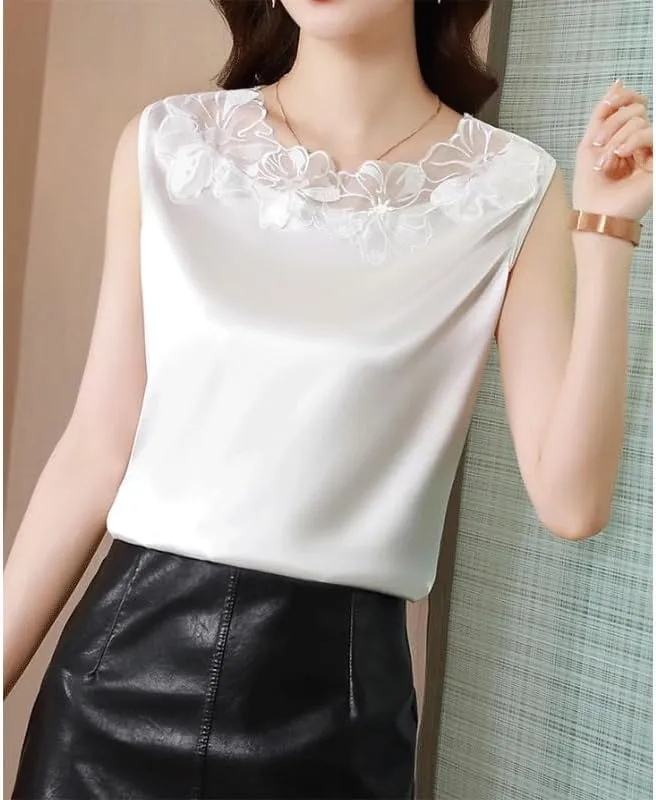 Lace Camisole for Women Large Size Suit Base Shirt Versatile Sleeveless Top(OneColor,XXXXX-Large)