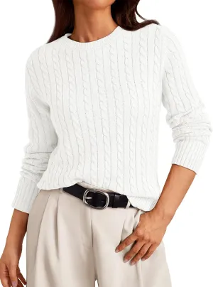 LILLUSORY Cable Knit Sweater Womens Soft Pullover Lightweight Ladies Business Casual Trendy Sweaters 2025