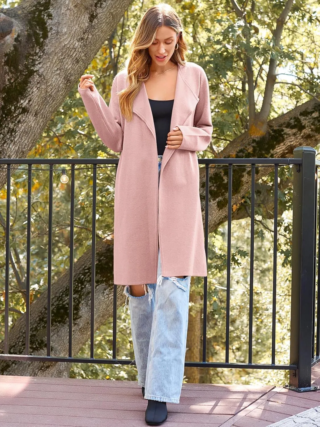 LILLUSORY Women's Long Cardigan Sweaters Oversized Fall Dressy Coatigan Jackets Trendy Knit Winter Coats