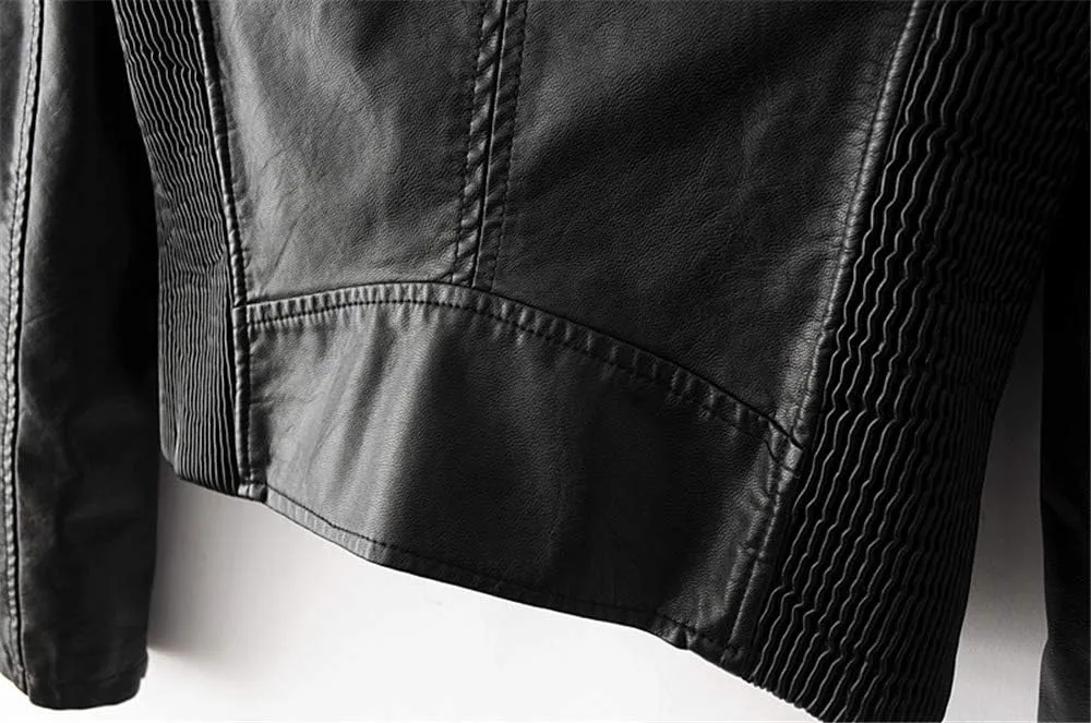 LJYH Women's Zipper Motorcycle Biker Faux Leather Jackets