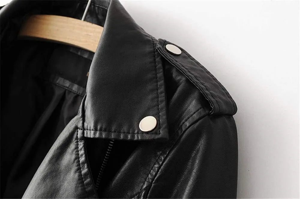 LJYH Women's Zipper Motorcycle Biker Faux Leather Jackets