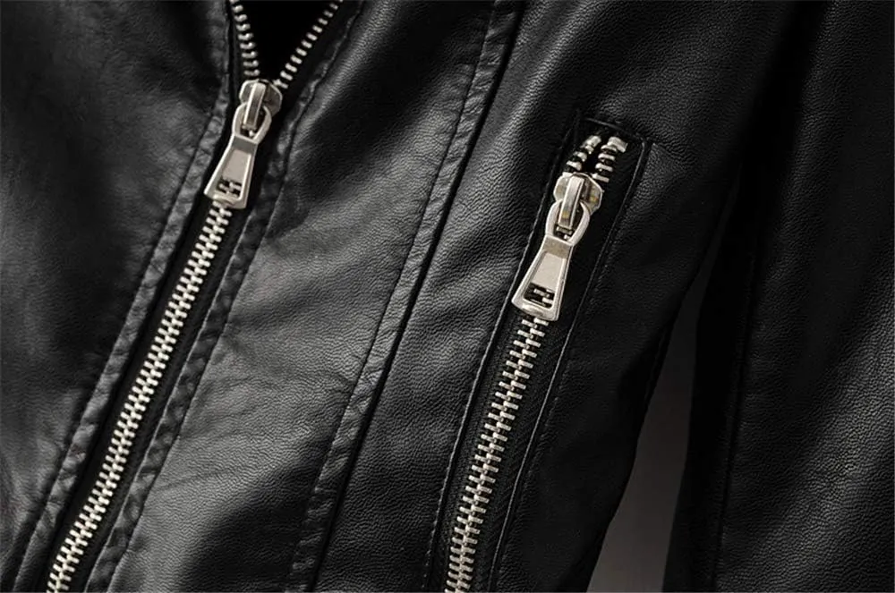 LJYH Women's Zipper Motorcycle Biker Faux Leather Jackets