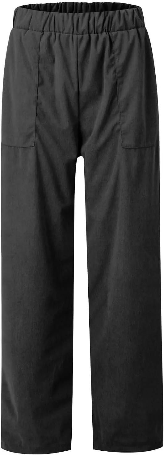 LOAIHA Corduroy Pants for Women Casual Drawstring Elastic High Waist Straight Leg Pants Trousers with Pockets