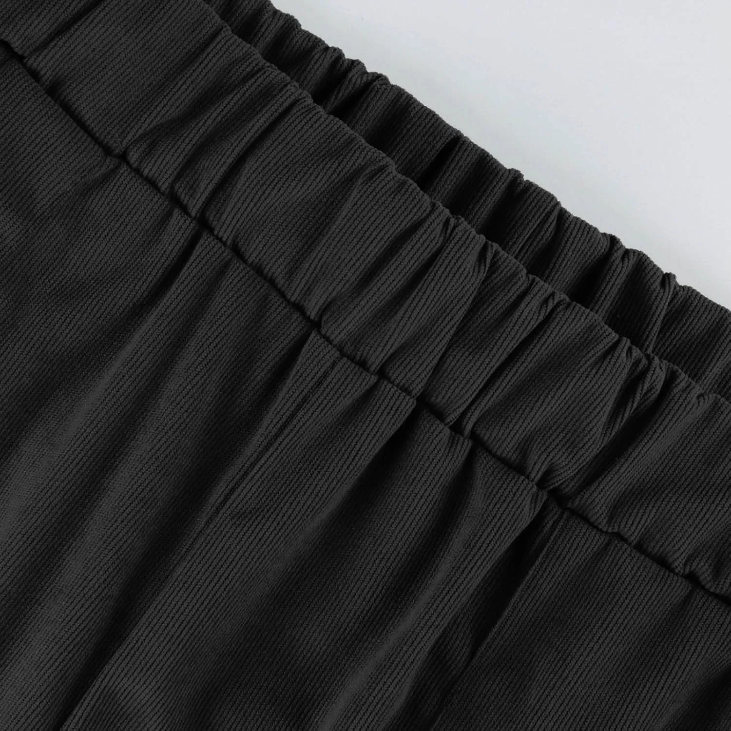 LOAIHA Corduroy Pants for Women Casual Drawstring Elastic High Waist Straight Leg Pants Trousers with Pockets
