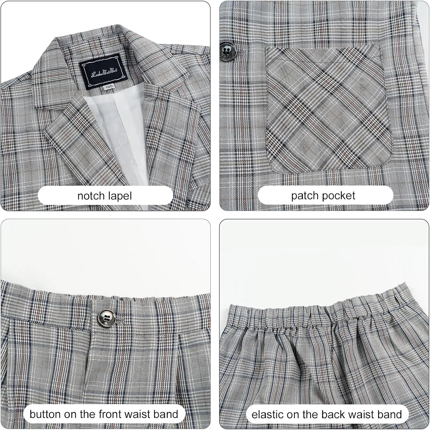LOLANTA Boys Casual Suits Wedding Outfits Kids 2 Piece Gentleman Blazer and Pants Set Dresswear