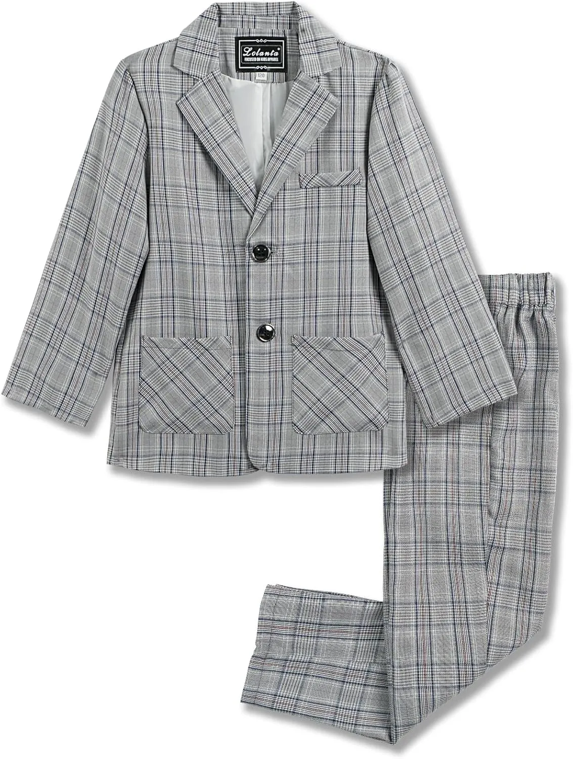 LOLANTA Boys Casual Suits Wedding Outfits Kids 2 Piece Gentleman Blazer and Pants Set Dresswear