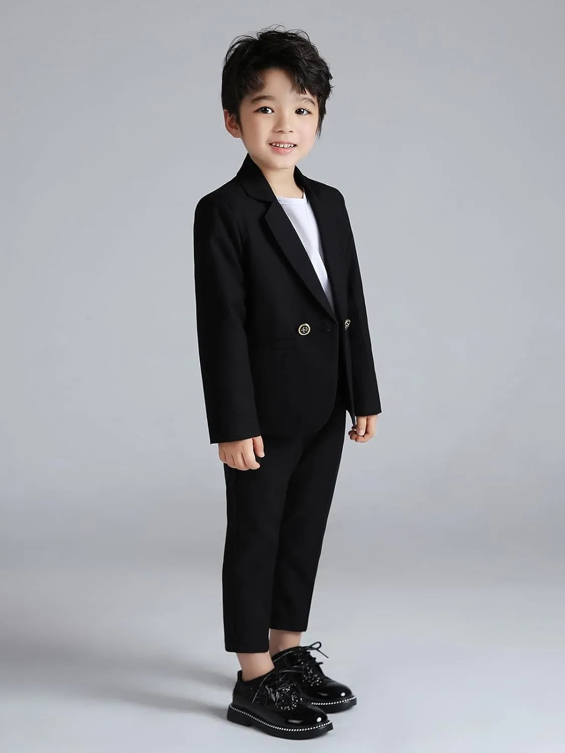 LOLANTA Boys Casual Suits Wedding Outfits Kids 2 Piece Gentleman Blazer and Pants Set Dresswear