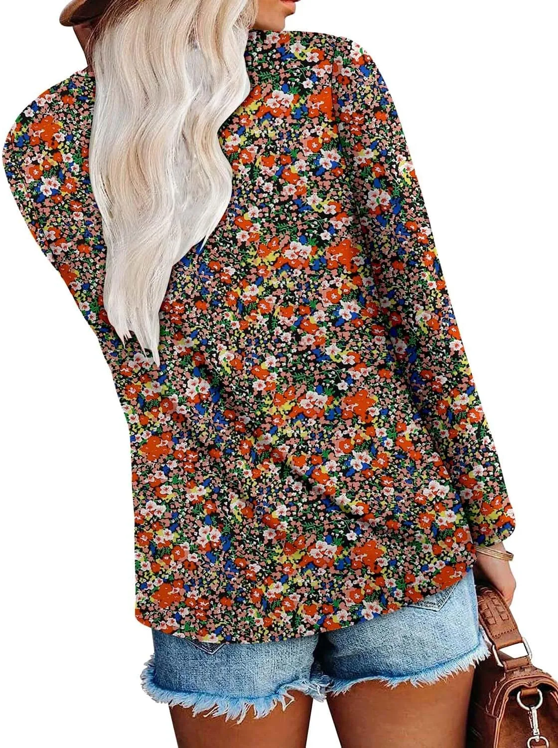 Long Sleeve Shirts for Women Fashion V Neck Basics Casual Top Fitted Tunic Tops