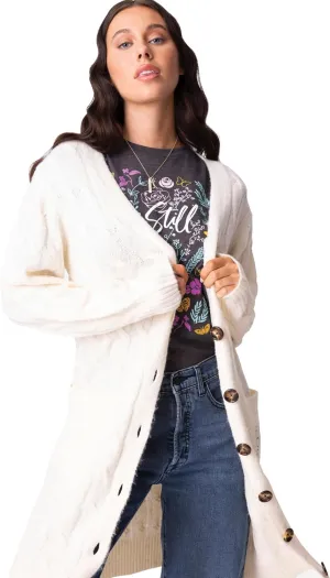Love in Faith | Faith Over Fear | Christian Fall Cardigan Sweater for Women | Faith-Based Gifts | Cream