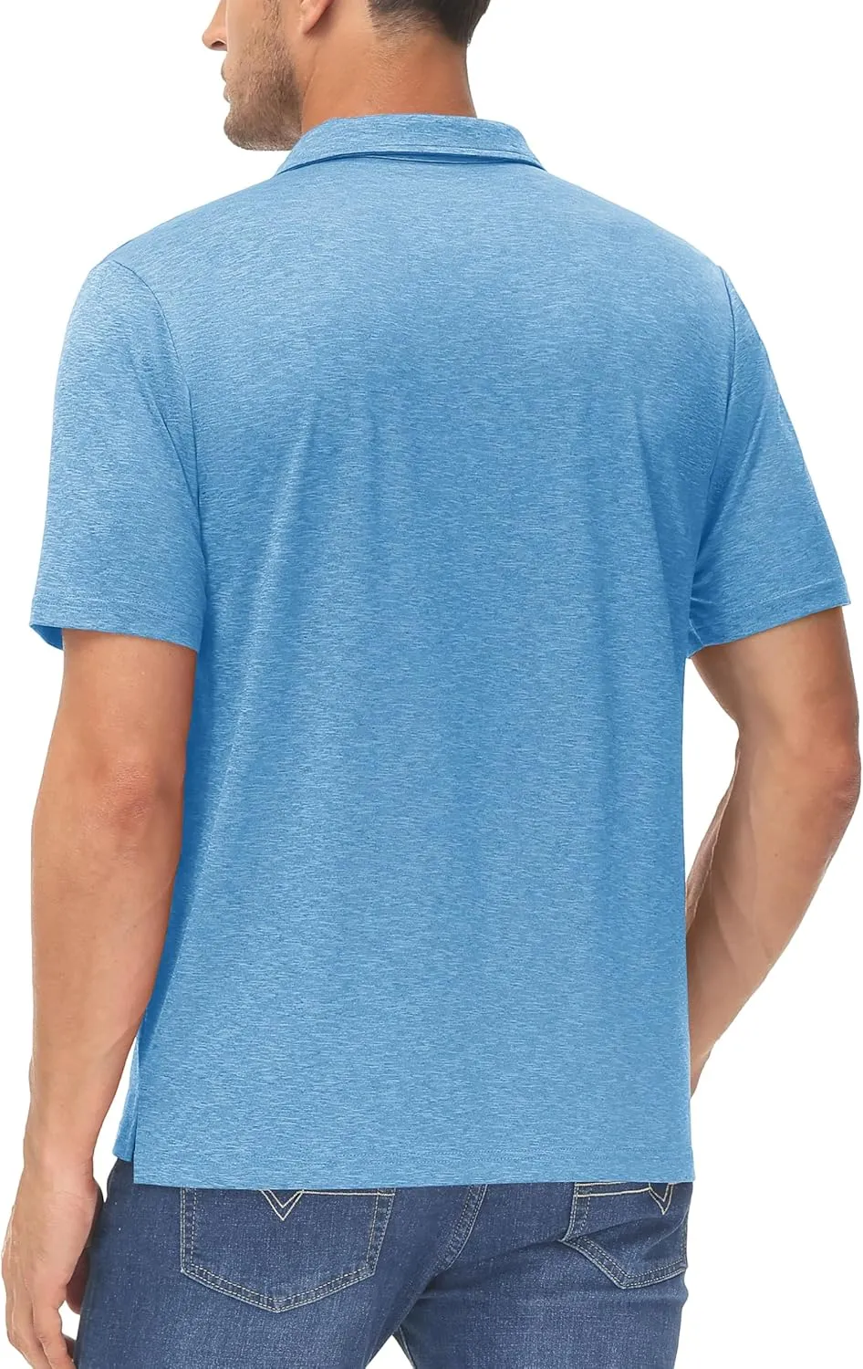 MAGCOMSEN Men's Short-Sleeve Golf Polo Shirts 3-Button Quick Dry Polo Athletic Casual Collared T-Shirt with Pocket