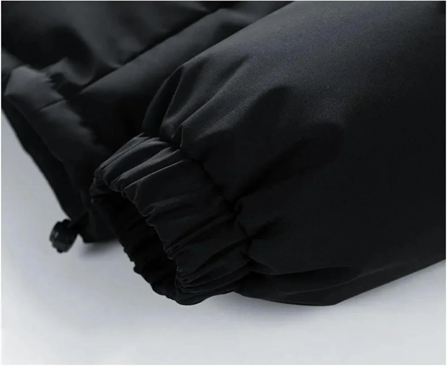 Man Zipper Stand Collar Cotton-Padded Jacket Solid Classic Thick Warm Plush Coat