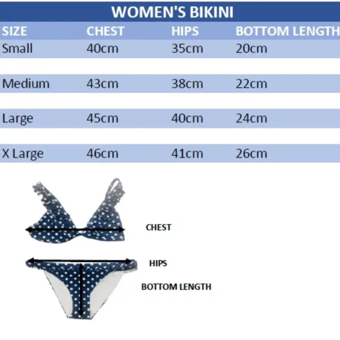 Matching Swimwear, Women's Bikini, White on Navy Polka Dot