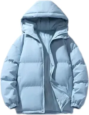 Men Hooded Solid Color Cotton-Padded Classic Outdoor Thicken Oversized Warm Parka Coat
