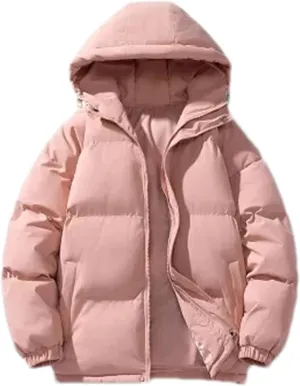 Men Hooded Solid Color Cotton-Padded Classic Outdoor Thicken Oversized Warm Parka Coat