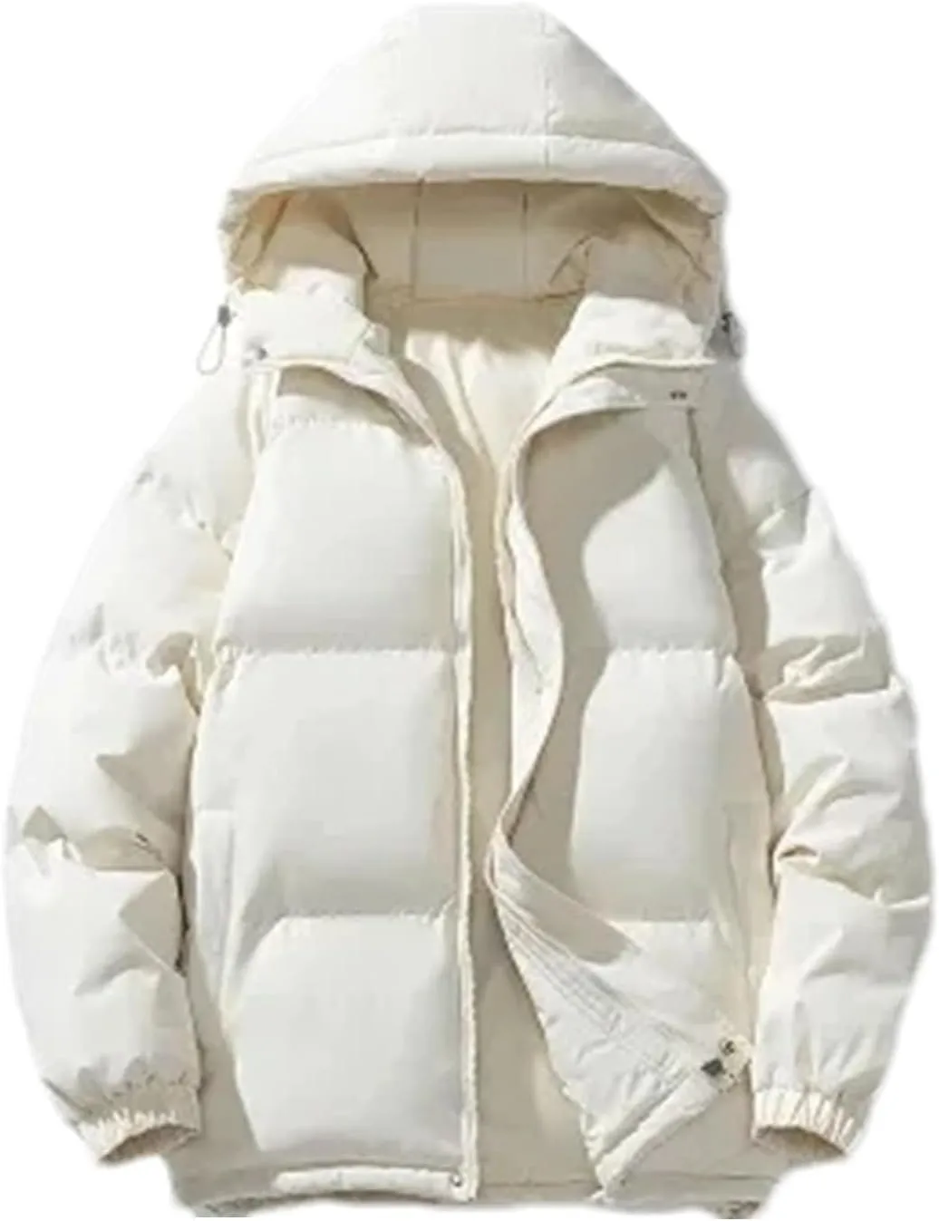 Men Hooded Solid Color Cotton-Padded Classic Outdoor Thicken Oversized Warm Parka Coat