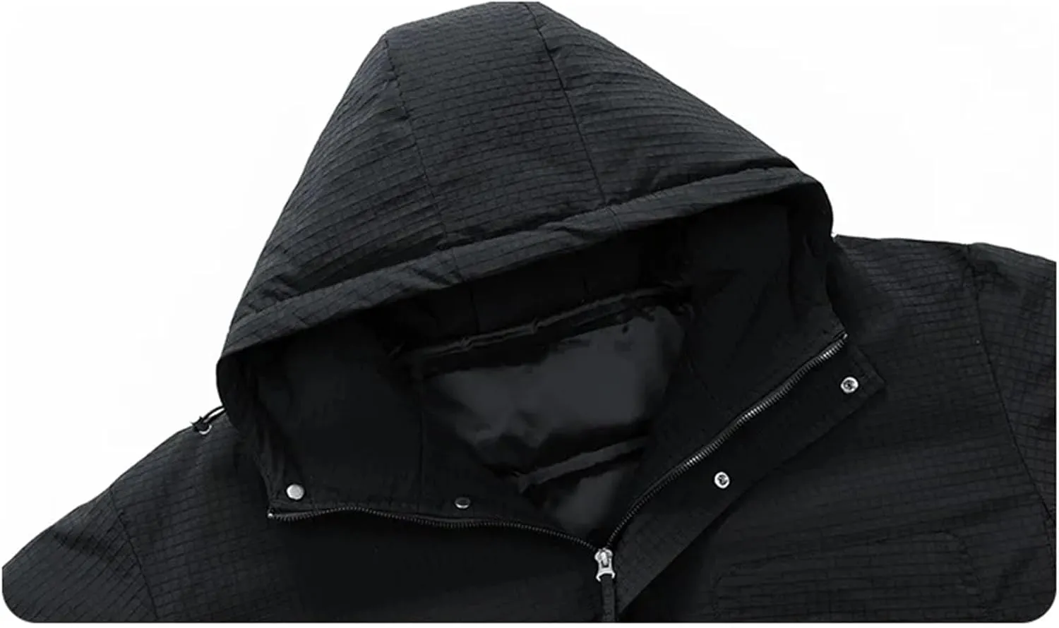 Men Outdoor Drawstring Hooded Cotton-Padded Classic Oversized Warm Patchwork Parka Coat