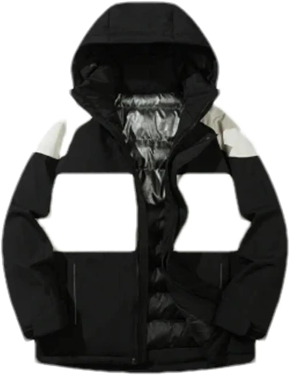 Men Outdoor Hooded Stand Collar Cotton-Padded Classic Thicken Oversized Patchwork Parka Coat