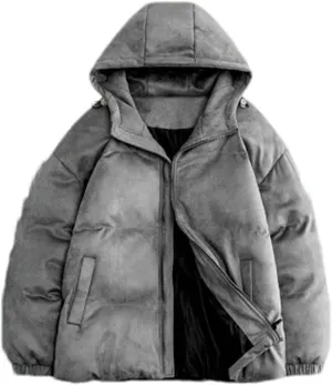 Men Outdoor Hooded Zipper Cotton-Padded Classic Thicken Oversized Suede Parka Coat
