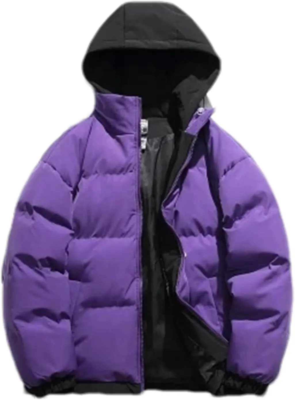 Men Patchwork Hooded Outdoor Cotton-Padded Classic Thicken Oversized Warm Parka Coat